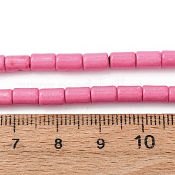 合成ターコイズビーズ  染め  コラム  ショッキングピンク  ショッキングピンク  6~6.5x4mm  穴：1mm  約61個/連  14.57''（37センチメートル）&nbsp;G-B184-A01