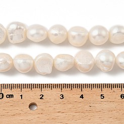 天然養殖淡水パールビーズ連売り  研磨両側  グレード3a+  古いレース  11~12mm  穴：0.6mm  約33~35個/連  14.09''~14.61''（35.8~37.1センチメートル）&nbsp;PEAR-P064-19L-05B