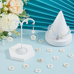 淡水貝ビーズフレーム連売り60個  染め  花  ホワイト  14.5~15.5x15~16x2.5mm  穴：1mm&nbsp;SHEL-SC0001-50