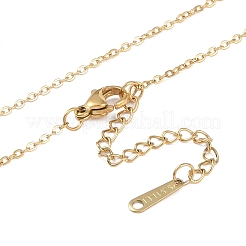 イオンプレーティング(IP) 頭文字 304 ステンレス ペンダント ネックレス  18KGP本金メッキ  文字W  15.87インチ（40.3cm）  ペンダント：約16.5x18.5mm&nbsp;NJEW-M199-01G-W