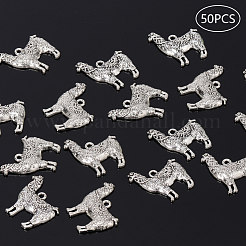 チベット風亜鉛合金チャーム  ラマ/アルパカ  アンティークシルバー  25x22x3mm  穴：1mm&nbsp;PALLOY-P178-25AS