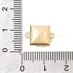 真鍮マイクロパヴェクリアキュービックジルコニアとガラスコネクターチャーム  スクエアリンク  18KGP本金メッキ  9x13x5mm  穴：1.2mm&nbsp;KK-N289-15G