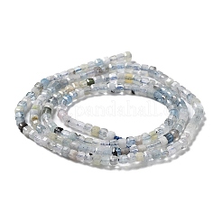 天然石アクアマリンビーズ連売り  多面カット  キューブ  2x2x2mm  穴：0.5mm  約174個/連  15.04''（38.2センチメートル）&nbsp;G-Z029-01