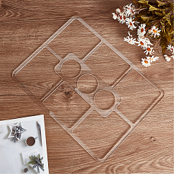 木工用長方形 9 ポケット アクリル トレイ ルーター テンプレート  DIY木工ツール  透明  285x380x4mm&nbsp;FIND-WH0420-59