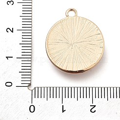 ハロウィンテーマのガラスペンダント  黄金の合金パーツ  ナザールボンジュウ付きフラットラウンド  モーブ  23x20x6.5mm  穴：2.5mm&nbsp;GLAA-P067-01G-01
