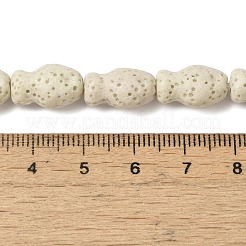 天然溶岩岩ビーズ連売り  魚  染め  古いレース  14x9x7mm  穴：1.2mm  約28個/連  15.55''（39.5センチメートル）&nbsp;G-U007-01F