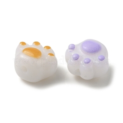 不透明なアクリルビーズ  猫の足  ミックスカラー  16x19x13mm  穴：3mm&nbsp;X-MACR-M026-01