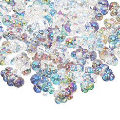 50 個の UV メッキ透明アクリルビーズ  紫外線反応性虹彩  雲  透明  18x25x13mm  穴：2.5mm&nbsp;OACR-GO0001-07