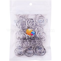 304ステンレススチール製スプリットキーリング  キーホルダー留め金のパーツ  ステンレス鋼色  20x2.5mm  約50個/袋&nbsp;STAS-PH0005-02