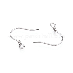 変色防止ロジウムメッキスターリングシルバーピアスフック925個  耳ワイヤー  プラチナ  14mm  穴：1.6mm  ピン：0.6mm&nbsp;STER-N016-30P