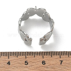 304ステンレススチール製カフオープンリングセッティング  カン付き  蝶  ステンレス鋼色  12mm  穴：2.5x2mm  18mm&nbsp;SA-CBA37BC-05P