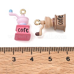 エナメルペンダントと合金  コーヒーマシンのチャーム  ゴールドカラー  ミックスカラー  17.5x8x11mm  穴：1.4mm&nbsp;AL-CBA95BC-02G-B