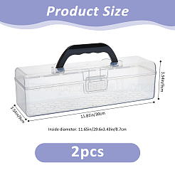 プラスチック製ツールボックスオーガナイザー  長方形  透明  30x9x9cm&nbsp;CON-WH0110-034