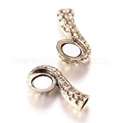 端が接着された合金製マグネットクラスプ  アンティークブロンズ  50x22~23x10~11.5mm  穴：5mm&nbsp;PALLOY-T006-01AB