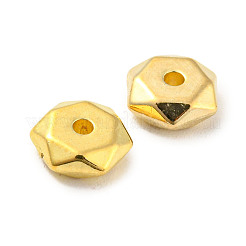 CCBプラスチックビーズ  多面カット六角形  ゴールドカラー  7x6.5x2.5mm  穴：1.4mm&nbsp;FIND-G064-17G