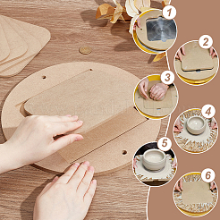 中密度繊維板 (MDF) ポータブル粘土ウェッジング ボードが組み込まれています。  粘土工芸品アートセラミックス陶器ツール用  304ステンレス鋼のネジと蝶ナット付き  正方形  183x183x5mm&nbsp;AJEW-PH0006-65C