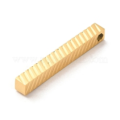 イオンプレーティング（IP）304ステンレスペンダント  長方形  ゴールドカラー  40x5x5mm  穴：3mm&nbsp;STAS-D039-02A-G