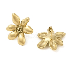 女性用304ステンレススチールスタッドピアス  花  ゴールドカラー  30x26mm&nbsp;EJEW-G396-03G