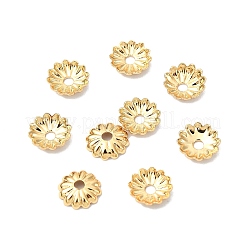 シェグレース真鍮ビーズキャップ  カドミウムフリー＆ニッケルフリー＆鉛フリー  花  18KGP本金メッキ  5x5x1mm  穴：1mm&nbsp;XGRPCU482-285G