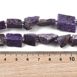 天然石チャロアイトビーズ連売り  長方形  シードビーズで  9.5~25x10~16x5~9mm  穴：1.2mm  約25~26個/連  15.55''（39.5cm）〜15.94''（40.5cm）&nbsp;G-D101-B17