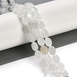 天然石翡翠ビーズ連売り  オーバル  10x8x4mm  穴：1mm  約40個/連  15.55''（39.5センチメートル）&nbsp;G-M420-D15-01