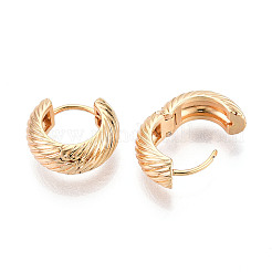 真鍮ツイストフープピアス  18KGP本金メッキ  13x14.5x6mm&nbsp;EJEW-T048-40G