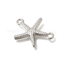 チベットスタイルの合金コネクタチャーム  ヒトデのリンク  プラチナ  19x25.5x2mm  穴：2mm  約800個/1000g&nbsp;AL-CBA3B63-28P
