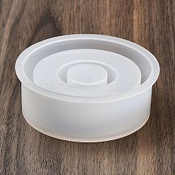 DIY シリコン キャンドル ホルダー金型  樹脂セメント石膏鋳型  フラットラウンド  80x27mm  内径：19.5mm&nbsp;DIY-P078-04A