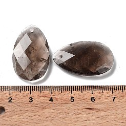 天然石ミックスストーンペンダント  ファセットティアドロップチャーム  30x18x6mm  穴：1.5mm&nbsp;G-G069-04