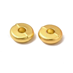 合金ビーズ  フラットラウンド  マットゴールドカラー  6x2mm  穴：1.6mm&nbsp;PALLOY-S057-01MG