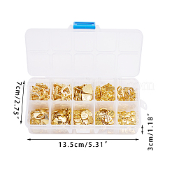 チベットスタイルの合金のチャームとペンダント  ハート  黄金＆黄金のアンティーク  13.5x7x3cm  150個/箱&nbsp;TIBEP-PH0005-03