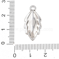 304ステンレスペンダント  葉のチャーム  ステンレス鋼色  24.5x12x3mm  穴：1.8mm&nbsp;SA-CBA6E67-15P