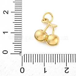 304ステンレススチールチャーム  丸カン付き  フルーツチャーム  18KGP本金メッキ  チェリー  13x12x6mm  穴：3mm&nbsp;STAS-U049-01A-01G