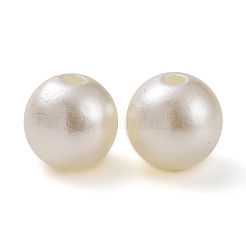 DIYの腹筋プラスチックカボション  模造パール  半円  乳白色  8x4mm  100 G /袋&nbsp;KY-WH0097-03