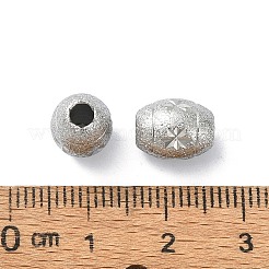 変色しにくい316サージカルステンレススチールビーズ  テクスチャ  星と楕円  ステンレス鋼色  10x8mm  穴：3mm&nbsp;STAS-H191-05A-P