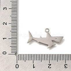 ステンレスペンダント201個  サメのチャーム  ステンレス鋼色  13x23x1mm  穴：1.5mm&nbsp;STAS-R136-03P