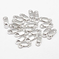 925スターリングシルバーカニカン  丸カン付き  銀  10x4x2.4mm  穴：2.2mm  約49個/20g&nbsp;STER-F014-08B