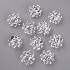 透明なアクリルビーズ  多面カット  花  透明  29x12mm  穴：3mm  約200個/500g&nbsp;TACR-491-01