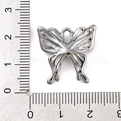 真鍮製マイクロパヴェキュービックジルコニアペンダント  蝶  ブラック  20x20x4.5mm  穴：1.5x4.5mm&nbsp;ZIRC-I067-03A-02
