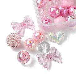 40個10スタイルアクリルビーズ  ラウンド  ミックスカラー  16~23x15~29.5x6mm  穴：1.6~2.8mm&nbsp;MACR-FS0001-67