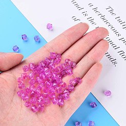 透明なアクリルビーズ  多面カット  正方形  蘭  5.5x5.5x5.5mm  穴：1.8mm  約4485個/500g&nbsp;MACR-S373-112A-B03