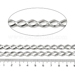 304ステンレススチールリンクチェーン  溶接されていない  スプールで  菱形  ステンレス鋼色  11x6x3mm&nbsp;CHS-L029-04P
