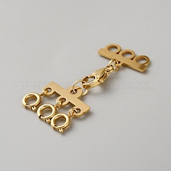 304ステンレススチールチェーンエクステンダー  重ね付け用留め具付き  18KGP本金メッキ  39mm&nbsp;STAS-WH20030-01G-02