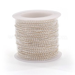 シルバーカラーメッキ鉄球ビーズチェーン  スプールで  ハンダ付け  ビーズ：直径約1.5mm  約32.8フィート（10m）/ロール&nbsp;X-CHB001Y-S