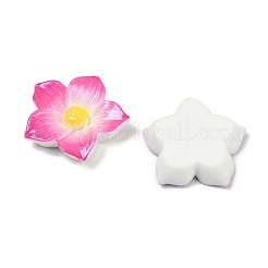 不透明な樹脂エナメルカボション  花  グリッターパウダー付き  ミックスカラー  26x26x6mm&nbsp;CRES-D308-07
