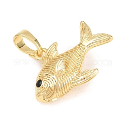 真鍮チャーム  エナメル  魚のチャーム  カドミウムフリー＆鉛フリー  18KGP本金メッキ  15x20x7.5mm  穴：3.5mm&nbsp;KK-H273-52G-01