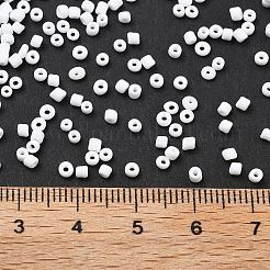 曇りガラスシードビーズ12/0個  ラウンド  ホワイト  2x1~2mm  穴：0.5mm  約30000個/袋  440~450 G /袋&nbsp;SEED-R029-2mm-A01