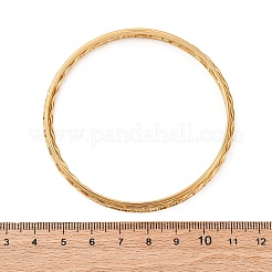女性用304ステンレススチールバングルセット5個  18KGP本金メッキ  1~6mm  内径：2-1/2インチ（6.4~6.55cm）&nbsp;LS-BJEW-S162-01C-G