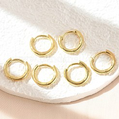 真鍮huggieフープピアス  リング  18KGP本金メッキ  12ゲージ（2mm）  13.5x13x2mm  ピン：1mm&nbsp;KK-D063-04G