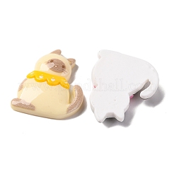 樹脂カボション  猫  ミックスカラー  29~30x24~25x6mm&nbsp;CRES-M002-01